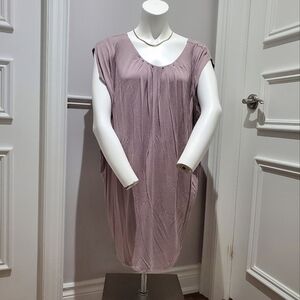 Calvin Klein- Flowy Oversized Batwing Pastel Mauve Long Top- Size M